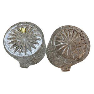 2 Vintage Teleflora Gift 24% Lead Chrystal Bohemian Diamond Pattern Ice Bucket